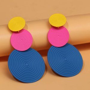 Tiered Round Drop Earrings